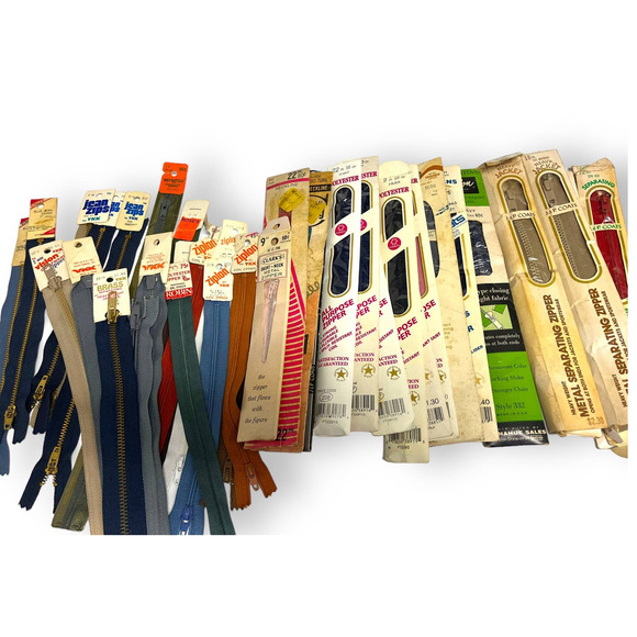40 Lot VTG Assorted Neckline Jeans Jacket Sewing Zippers | J&P Coats Talon YKK - Picture 2 of 9